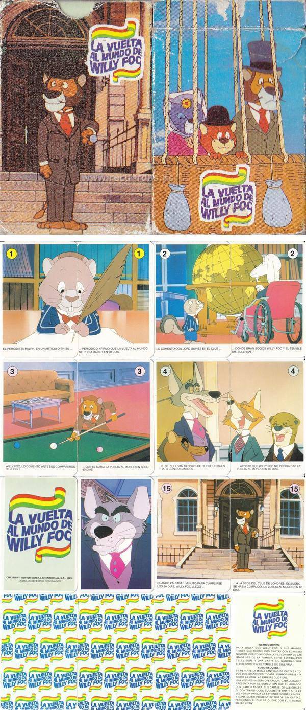 Juguetes - Baraja de cartas de La vuelta al Mundo de Willy Fog - Ao 1983